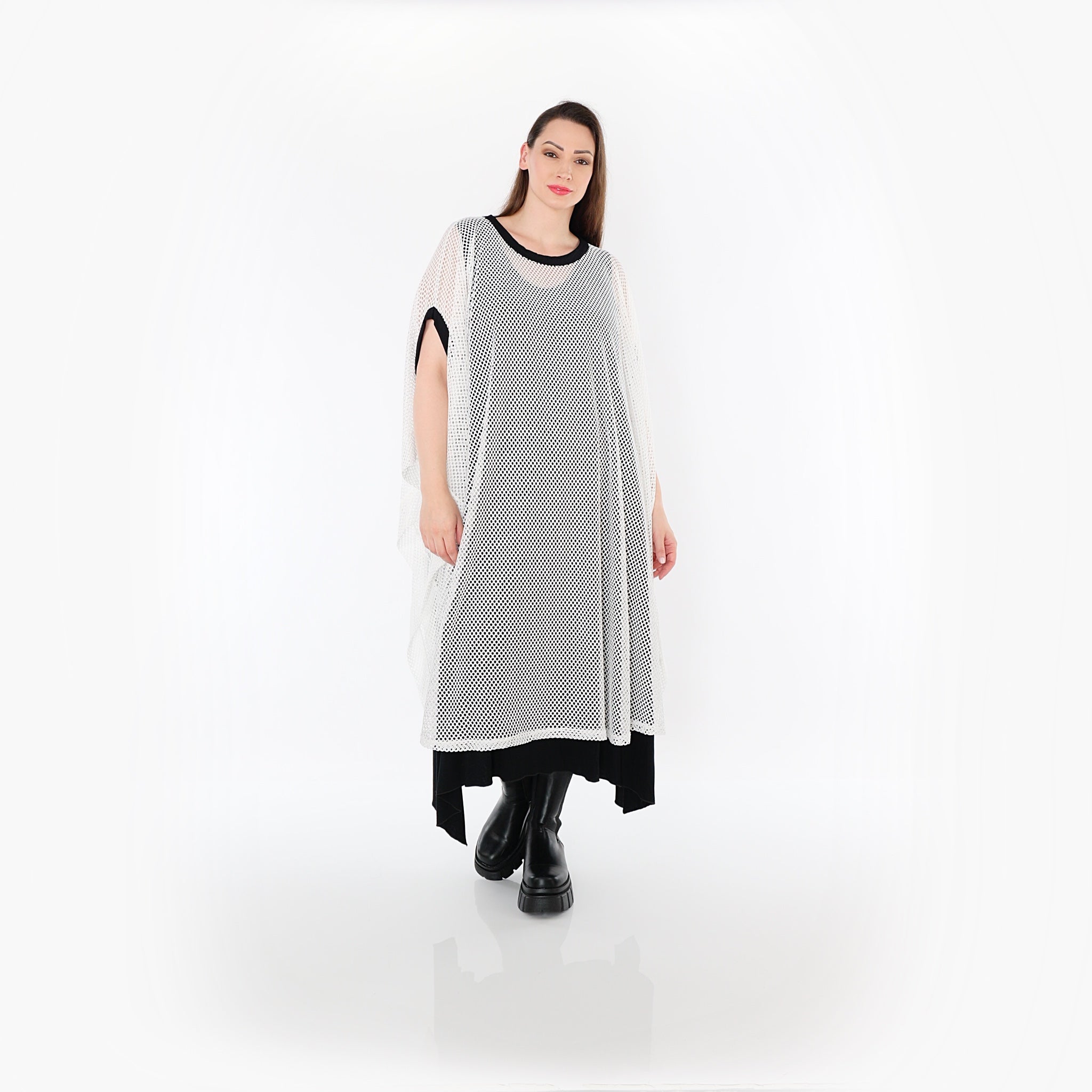 AKH Fashion · Überwurf · Marie · 7100 · Weiß/Schwarz
