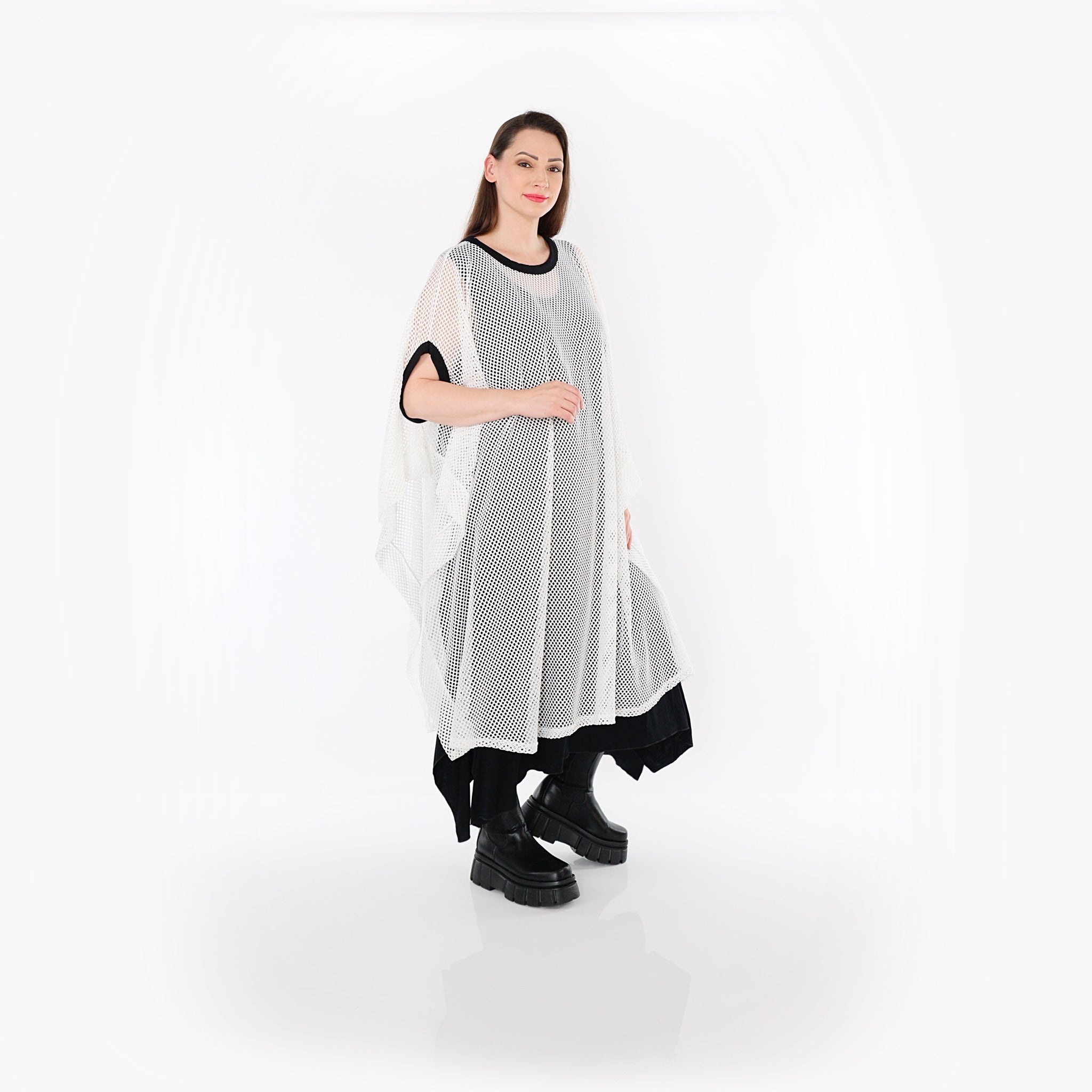 AKH Fashion · Überwurf · Marie · 7100 · Weiß/Schwarz