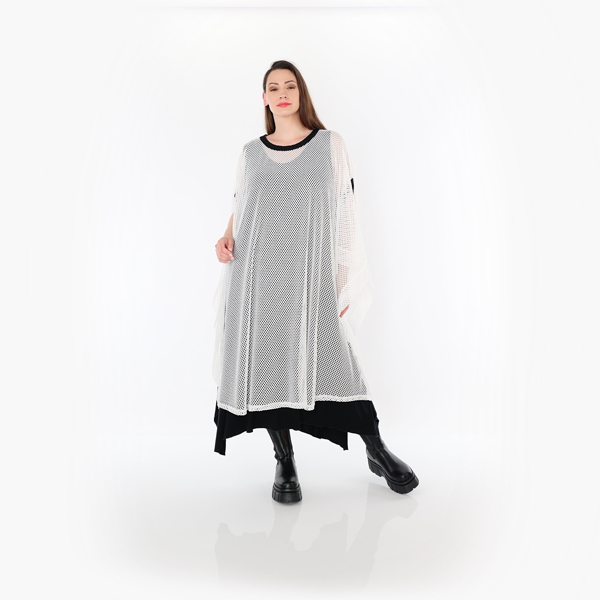 AKH Fashion · Überwurf · Marie · 7100 · Weiß/Schwarz