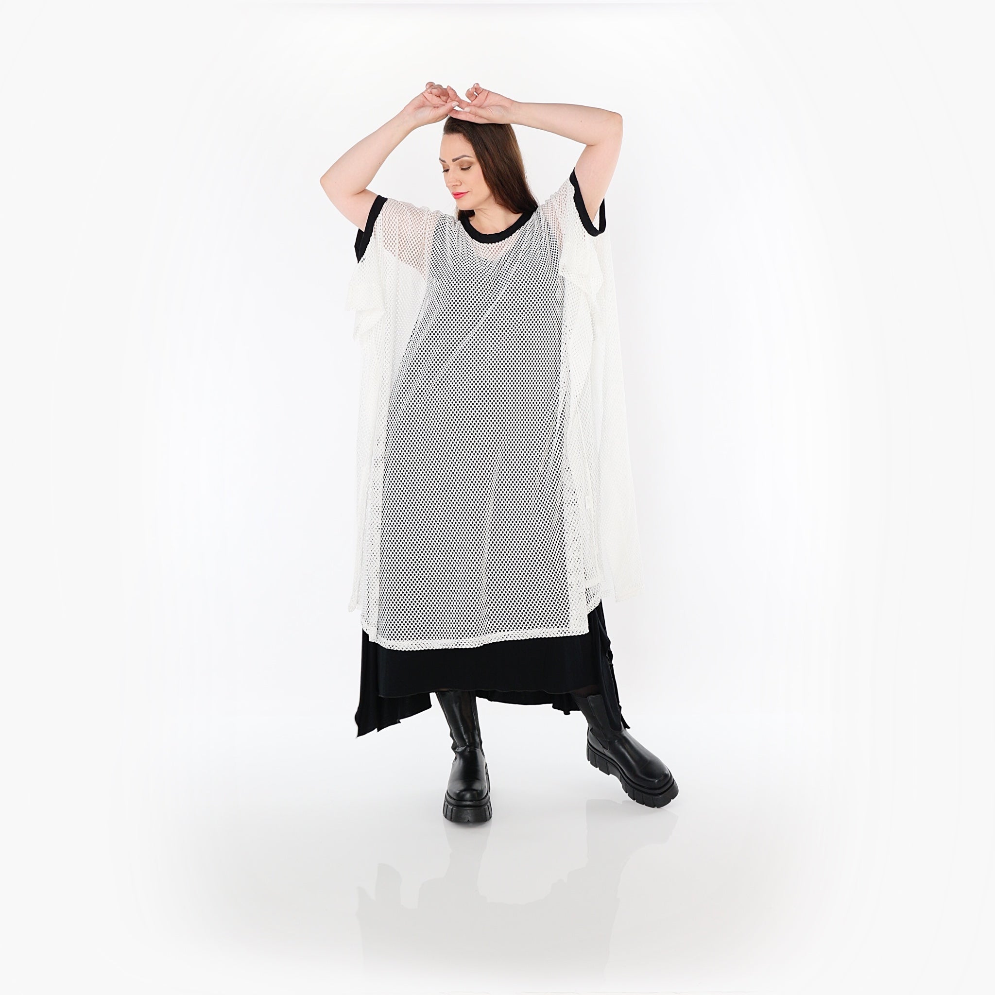 AKH Fashion · Überwurf · Marie · 7100 · Weiß/Schwarz