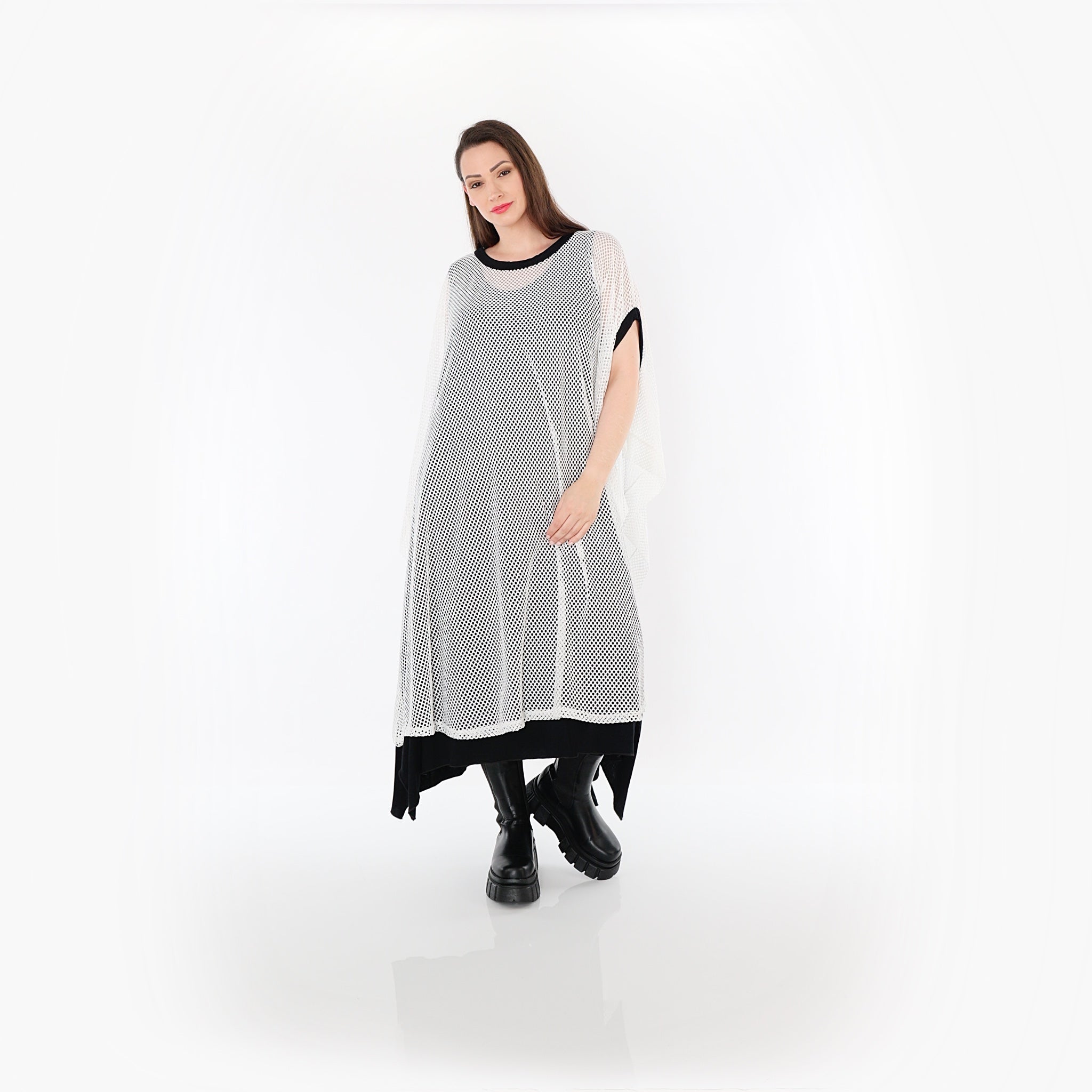 AKH Fashion · Überwurf · Marie · 7100 · Weiß/Schwarz