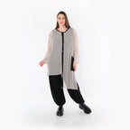 Chemisier AKH Fashion 7101, beige-noir