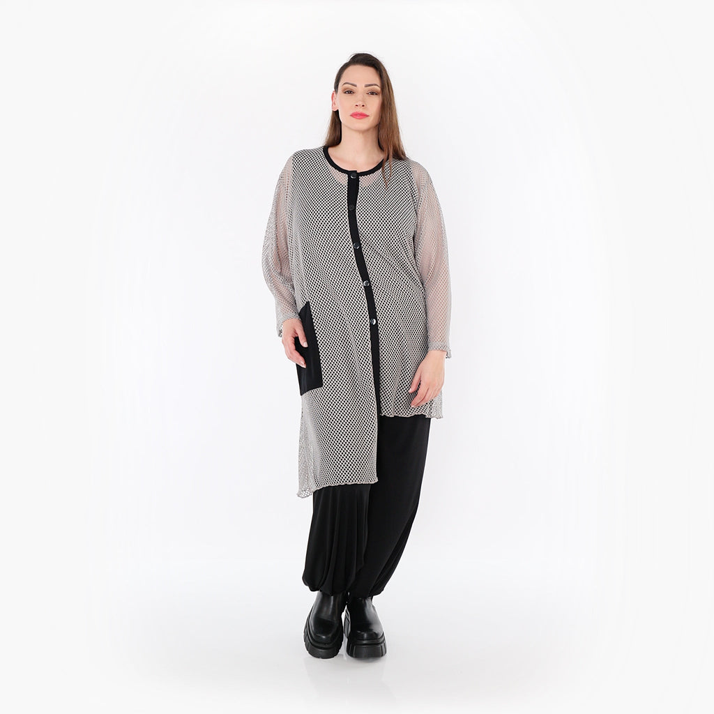 AKH Fashion · Bluse · Marie · 7101 · Grau/Schwarz