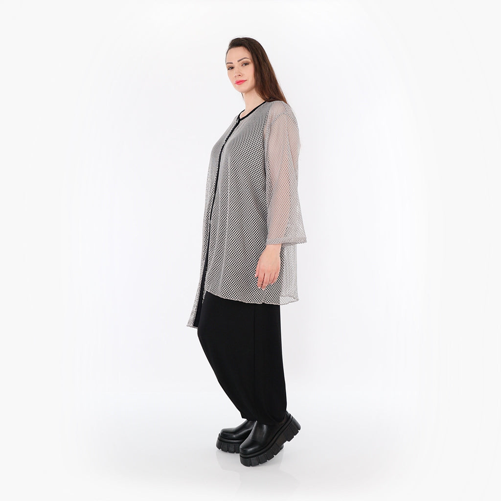 AKH Fashion · Bluse · Marie · 7101 · Grau/Schwarz
