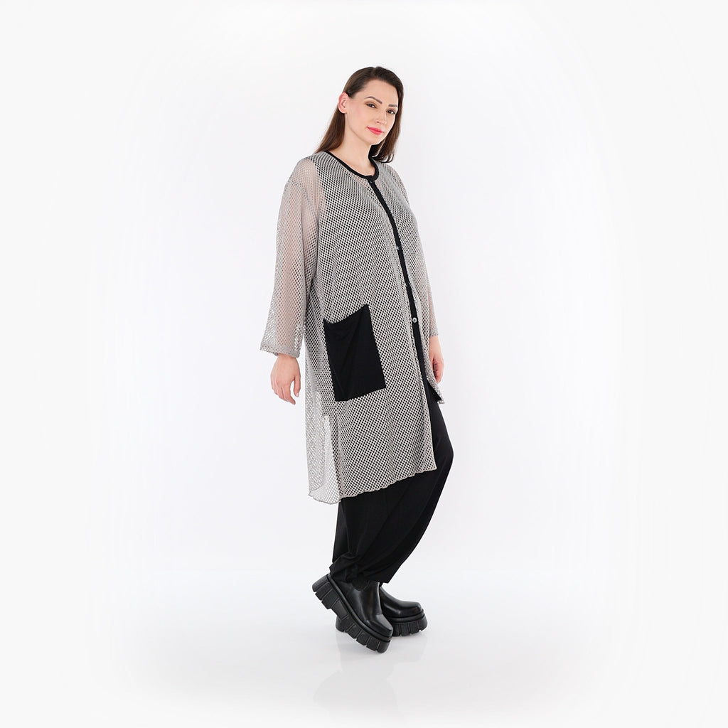 AKH Fashion · Bluse · Marie · 7101 · Grau/Schwarz