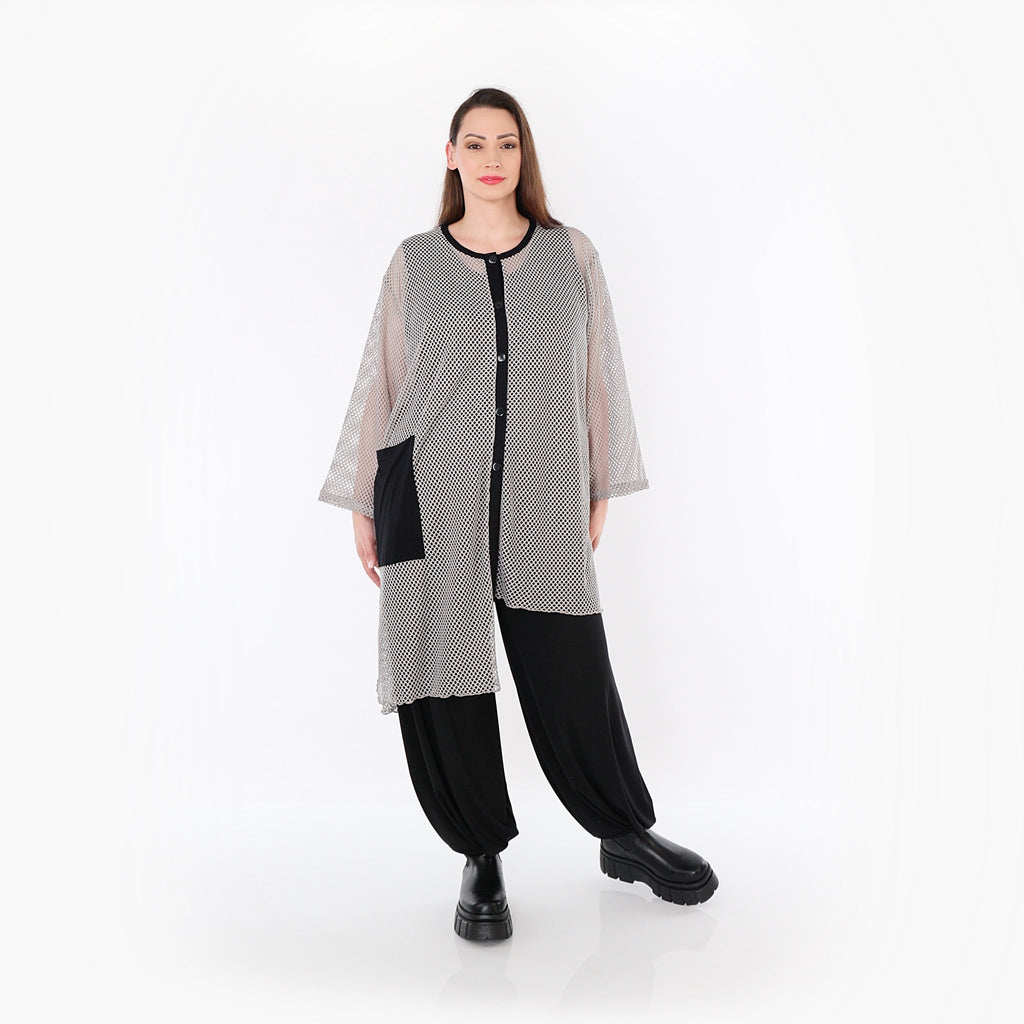 AKH Fashion · Bluse · Marie · 7101 · Grau/Schwarz