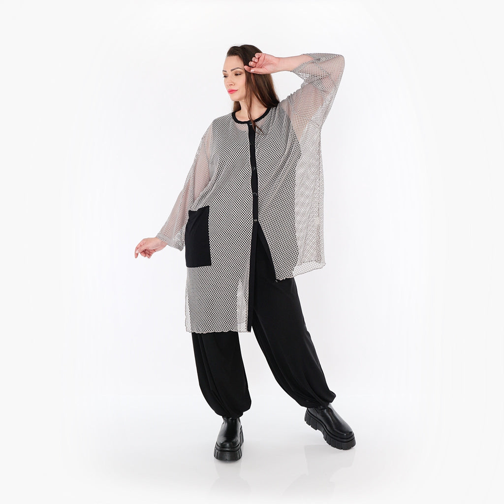 AKH Fashion · Bluse · Marie · 7101 · Grau/Schwarz