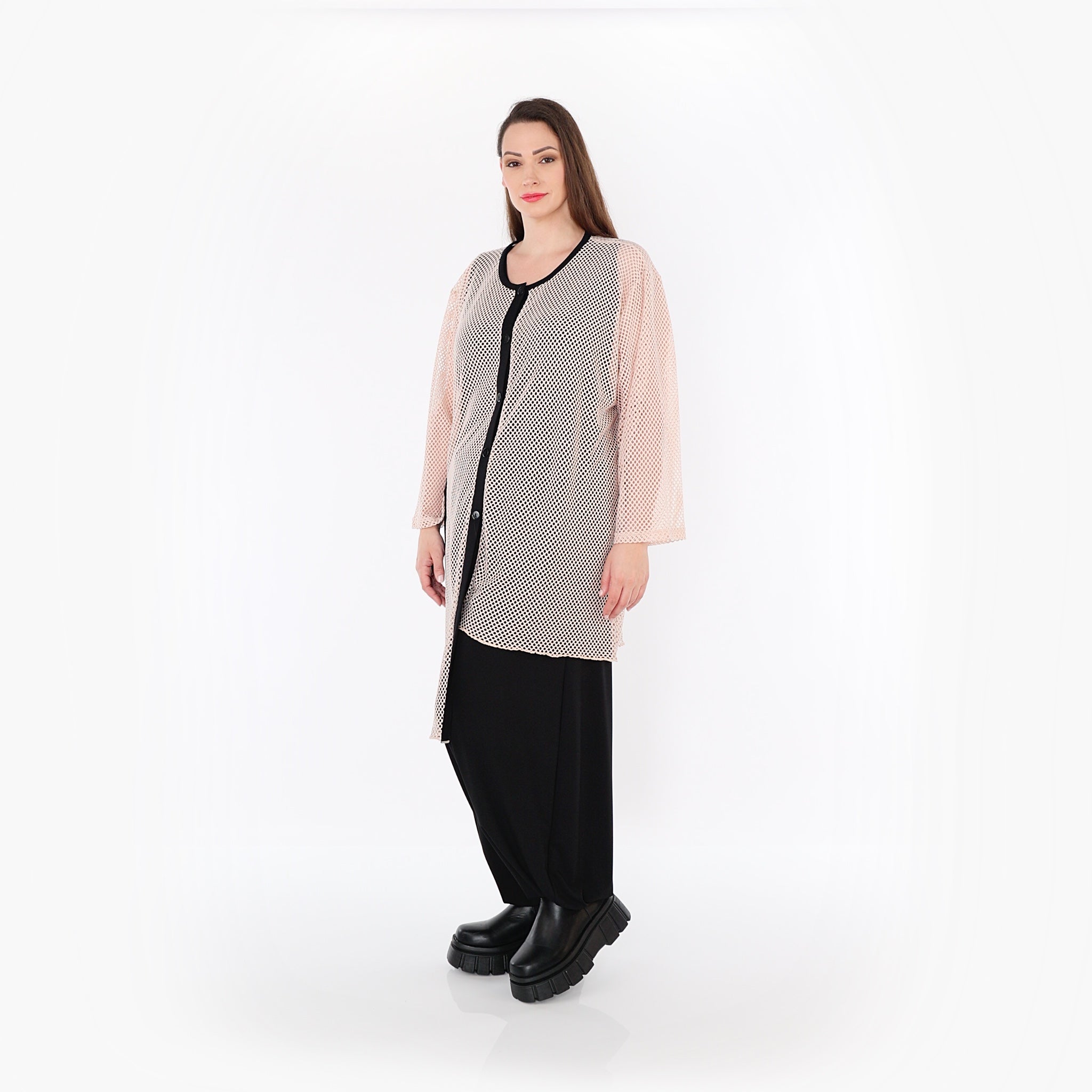 AKH Fashion Blouse 7101 Marie, Mauve/Black