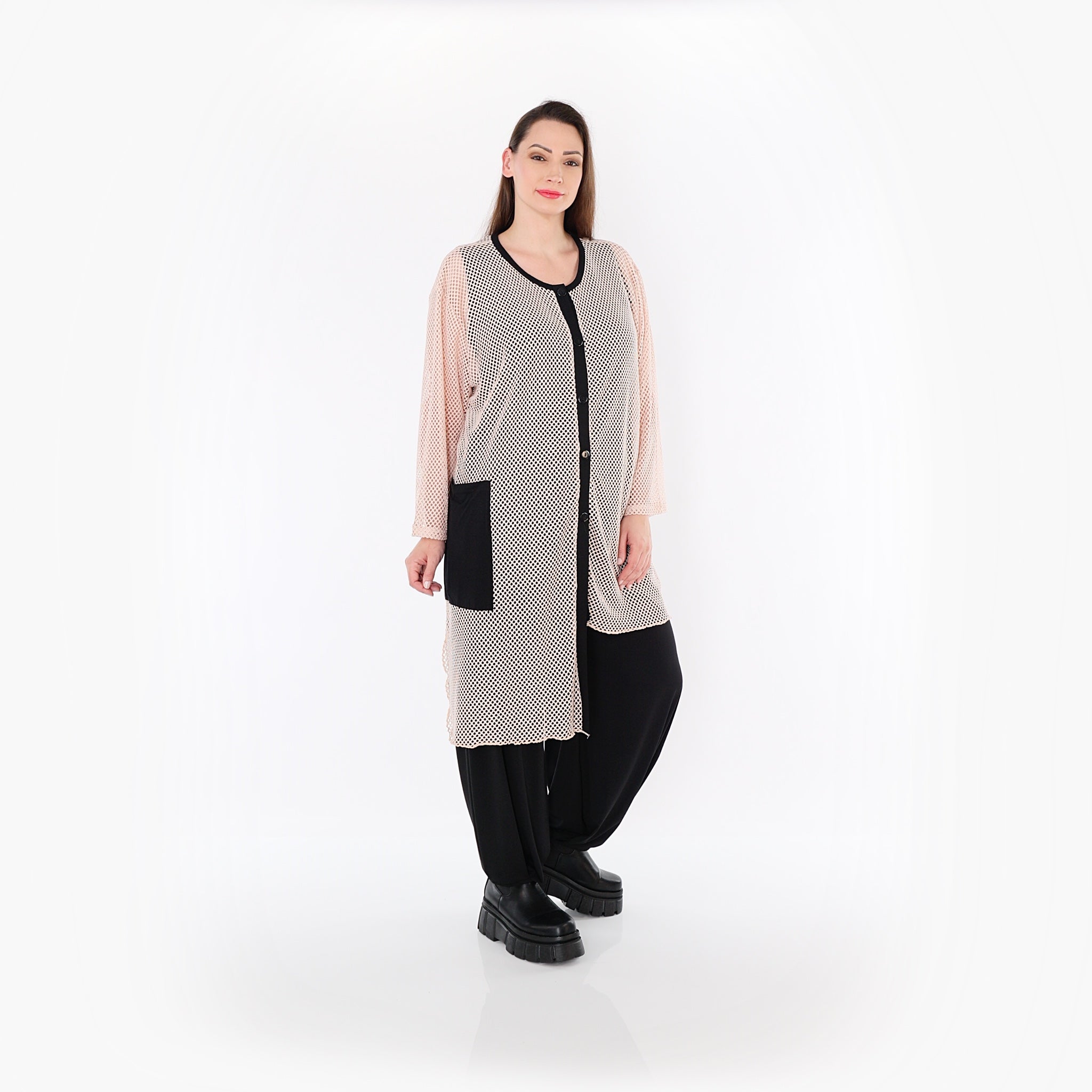 AKH Fashion Blouse 7101 Marie, Mauve/Black