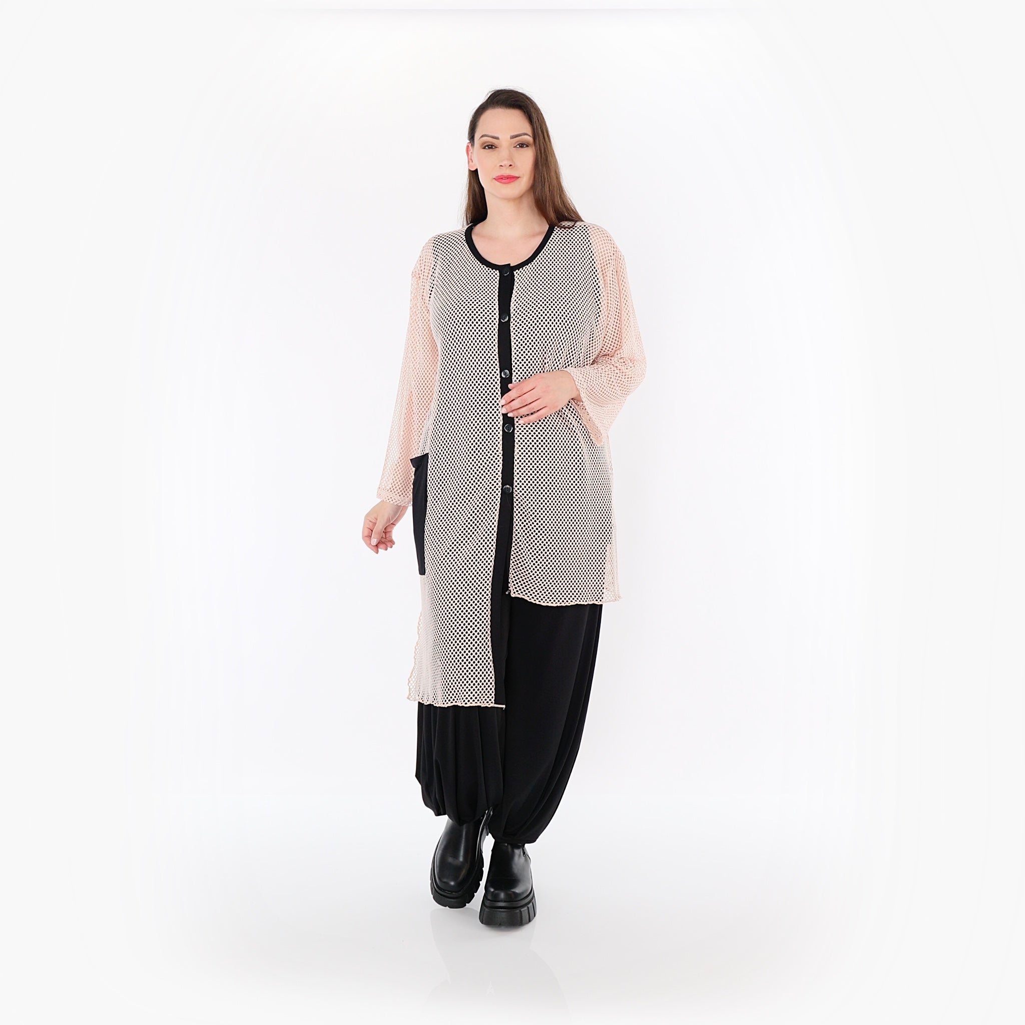 AKH Fashion Blouse 7101 Marie, Mauve/Black