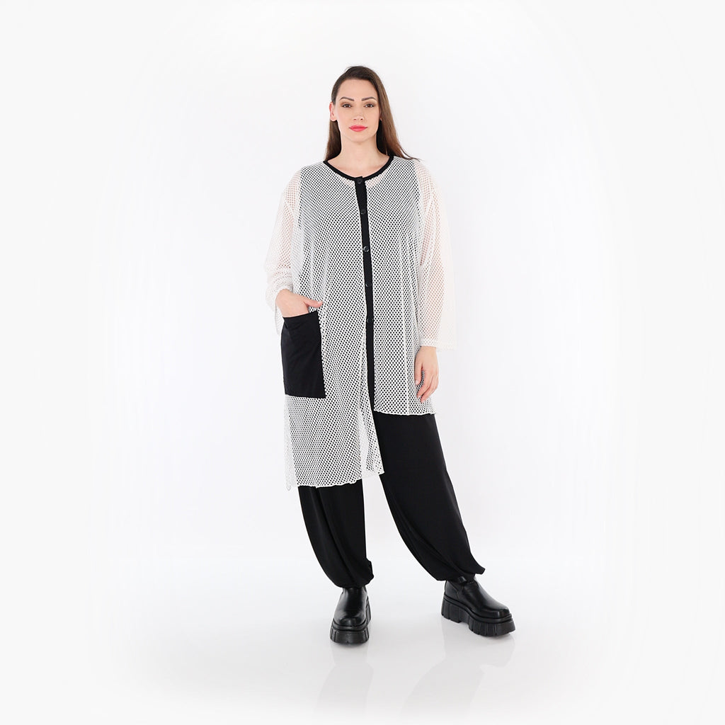 AKH Fashion · Bluse · Marie · 7101 · Weiß/Schwarz