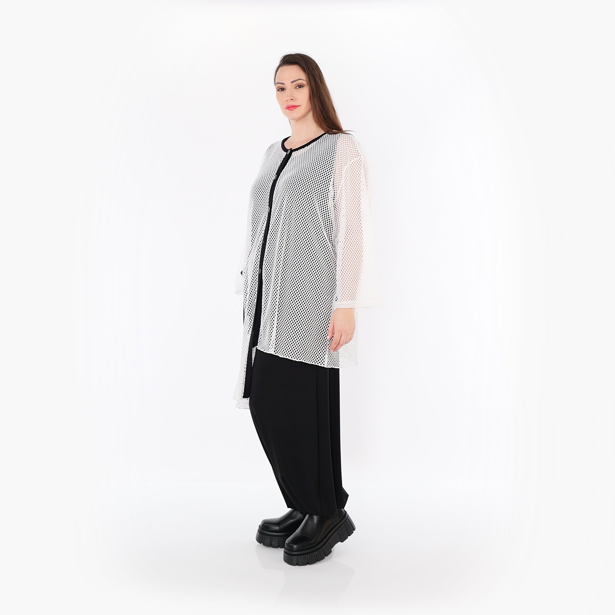 AKH Fashion · Bluse · Marie · 7101 · Weiß/Schwarz