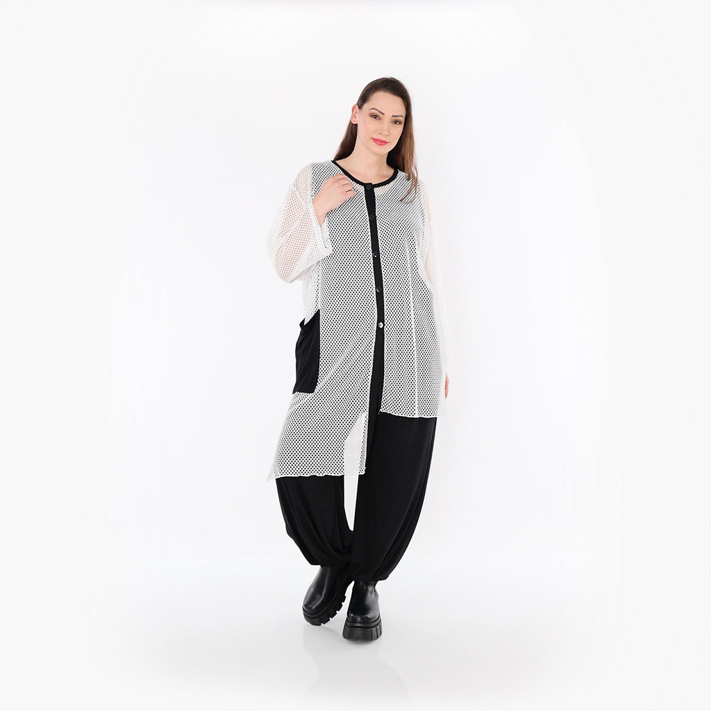 AKH Fashion · Bluse · Marie · 7101 · Weiß/Schwarz