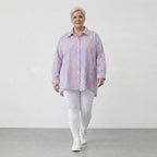 AKH Fashion 7095 Blouse, Blue-White-Pink