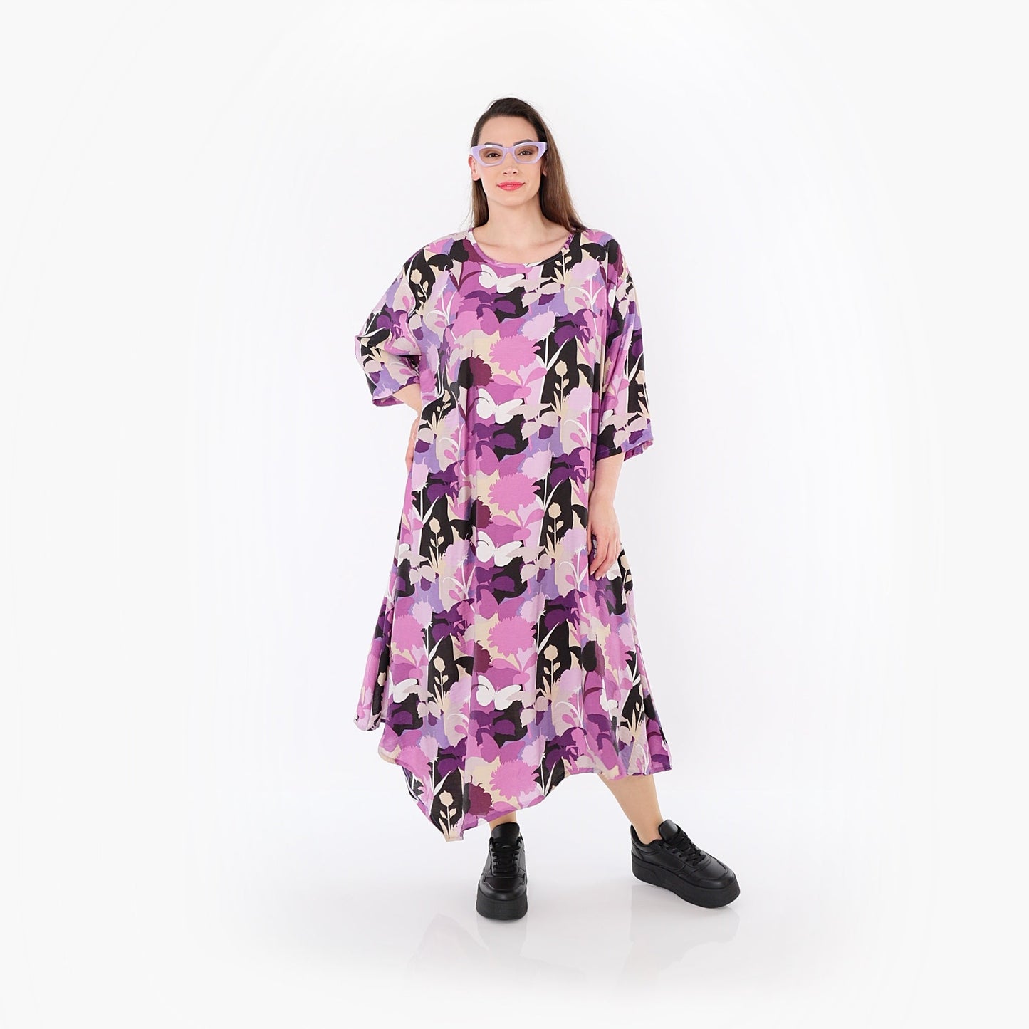 AKH Fashion 1927 Kleid, Lila-Multicolor