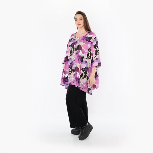 AKH Fashion 593 Big Shirt, Lila-Multicolor