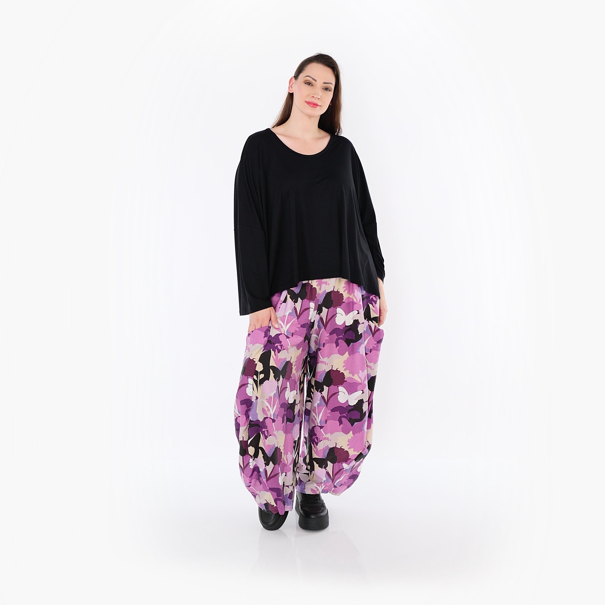 AKH Fashion · Hose · Butterfly · 8069 · Lila/Multicolor