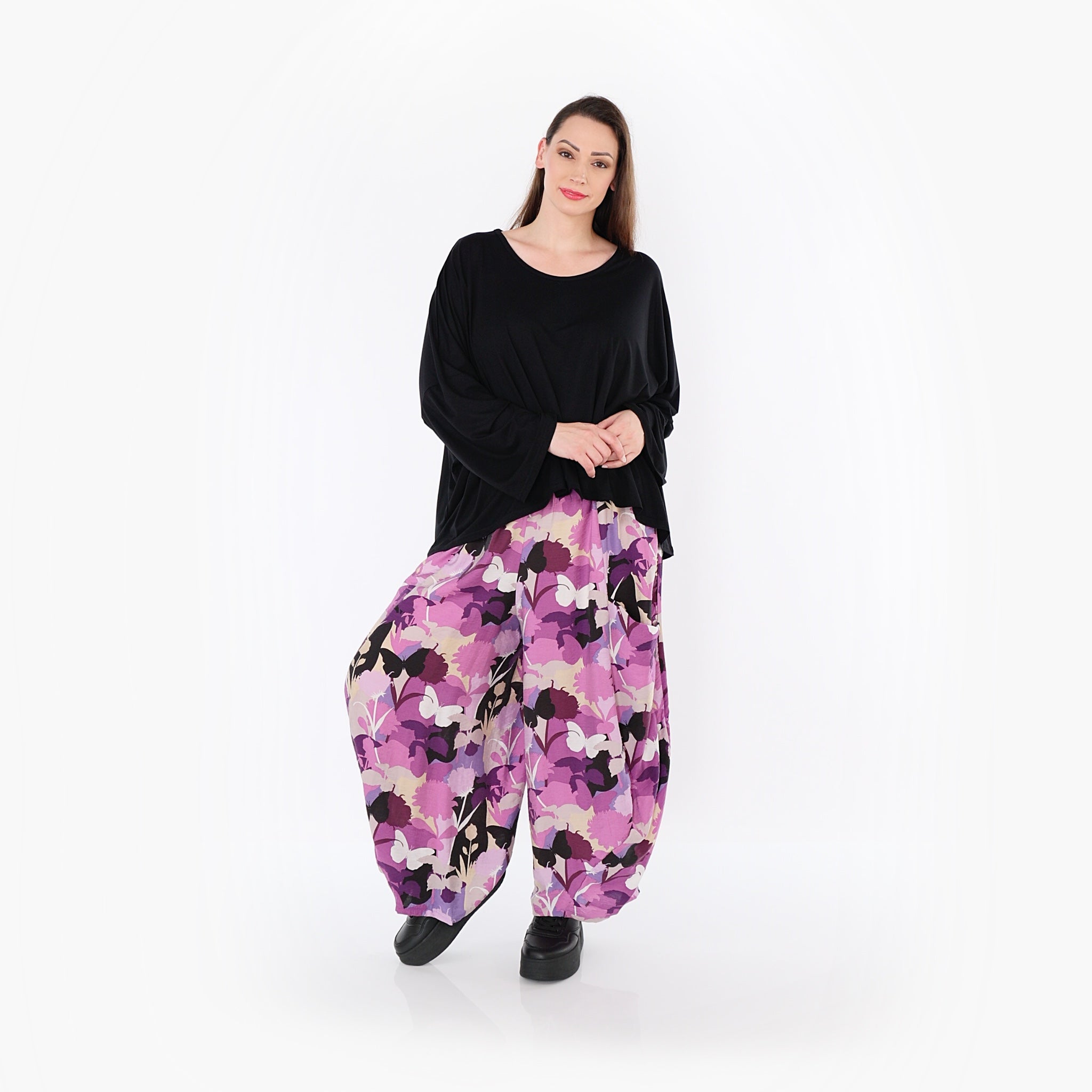 AKH Fashion · Hose · Butterfly · 8069 · Lila/Multicolor