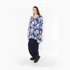 AKH Fashion 1019 Big Shirt, Blue-White-Navy