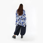 AKH Fashion 1019 Big Shirt, Blue-White-Navy