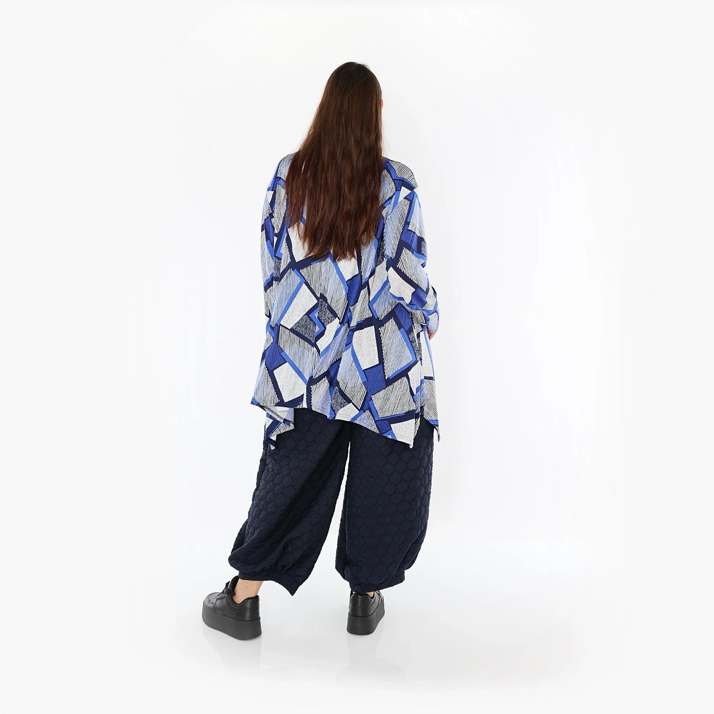 AKH Fashion 1019 Big Shirt, Blau-Weiß-Marine