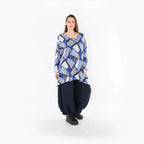 AKH Fashion 1019 Big Shirt, Blue-White-Navy