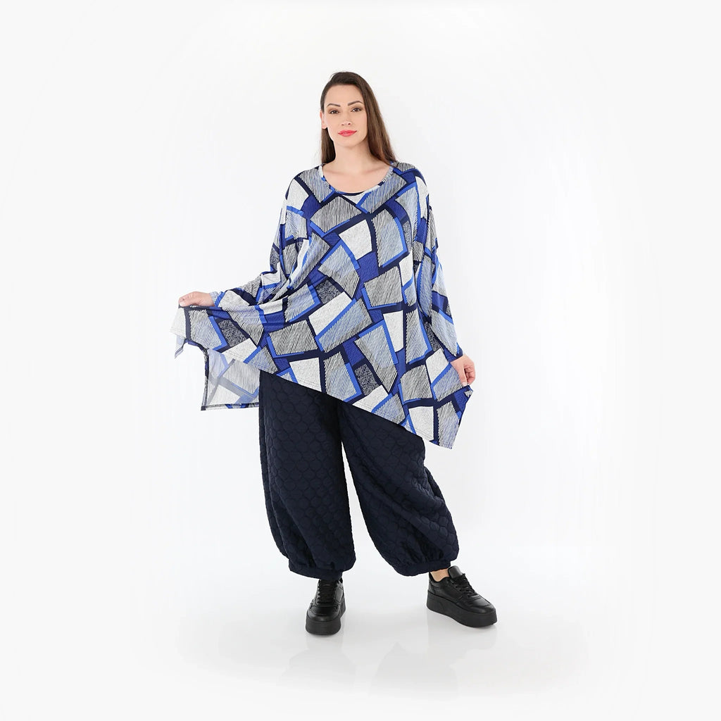 AKH Fashion 1019 Big Shirt, Blue-White-Navy