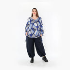 AKH Fashion 1019 Big Shirt, Blue-White-Navy