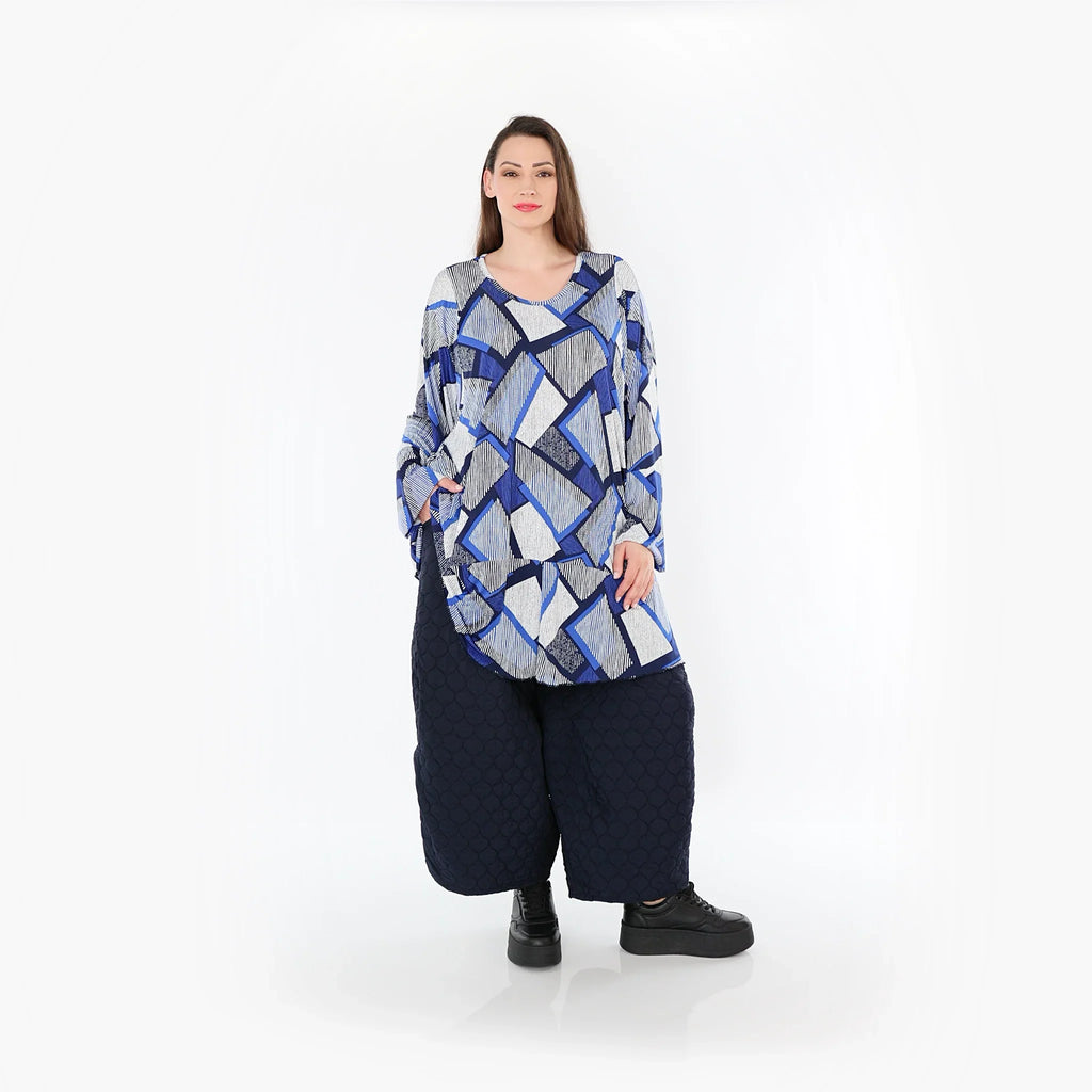 Chemise AKH Fashion 592 Big, bleu-blanc-bleu marine