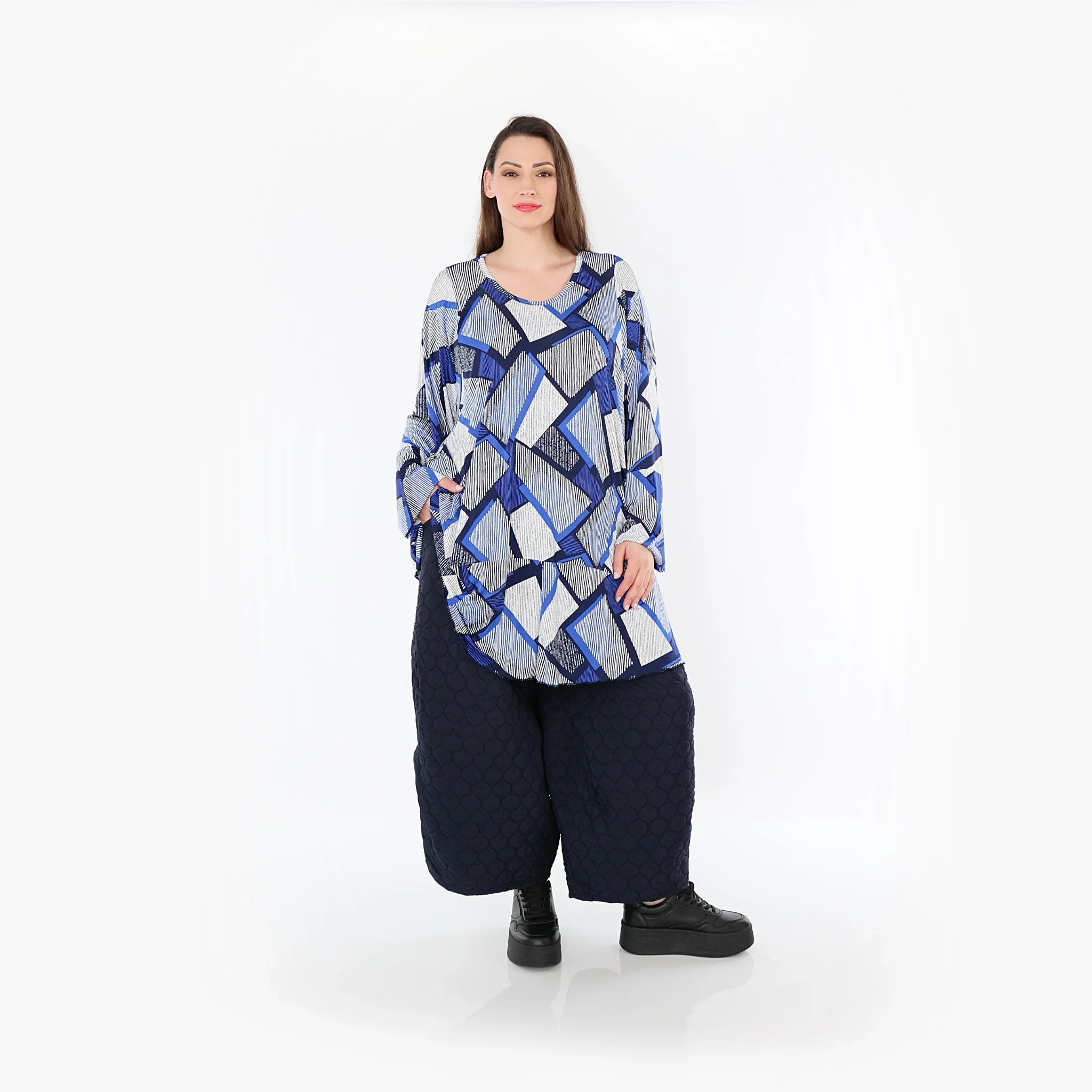 Chemise AKH Fashion 592 Big, bleu-blanc-bleu marine