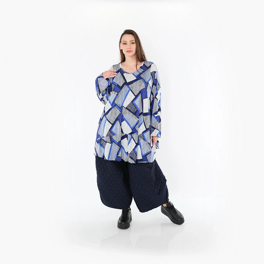 AKH Fashion 592 Big Shirt, Blau-Weiß-Marine