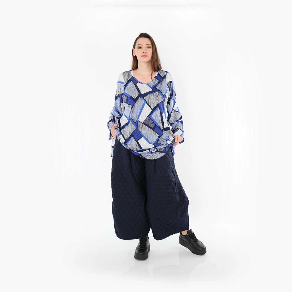 Chemise AKH Fashion 592 Big, bleu-blanc-bleu marine
