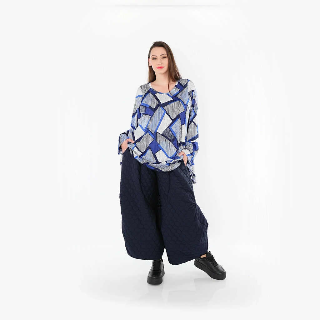 Chemise AKH Fashion 592 Big, bleu-blanc-bleu marine