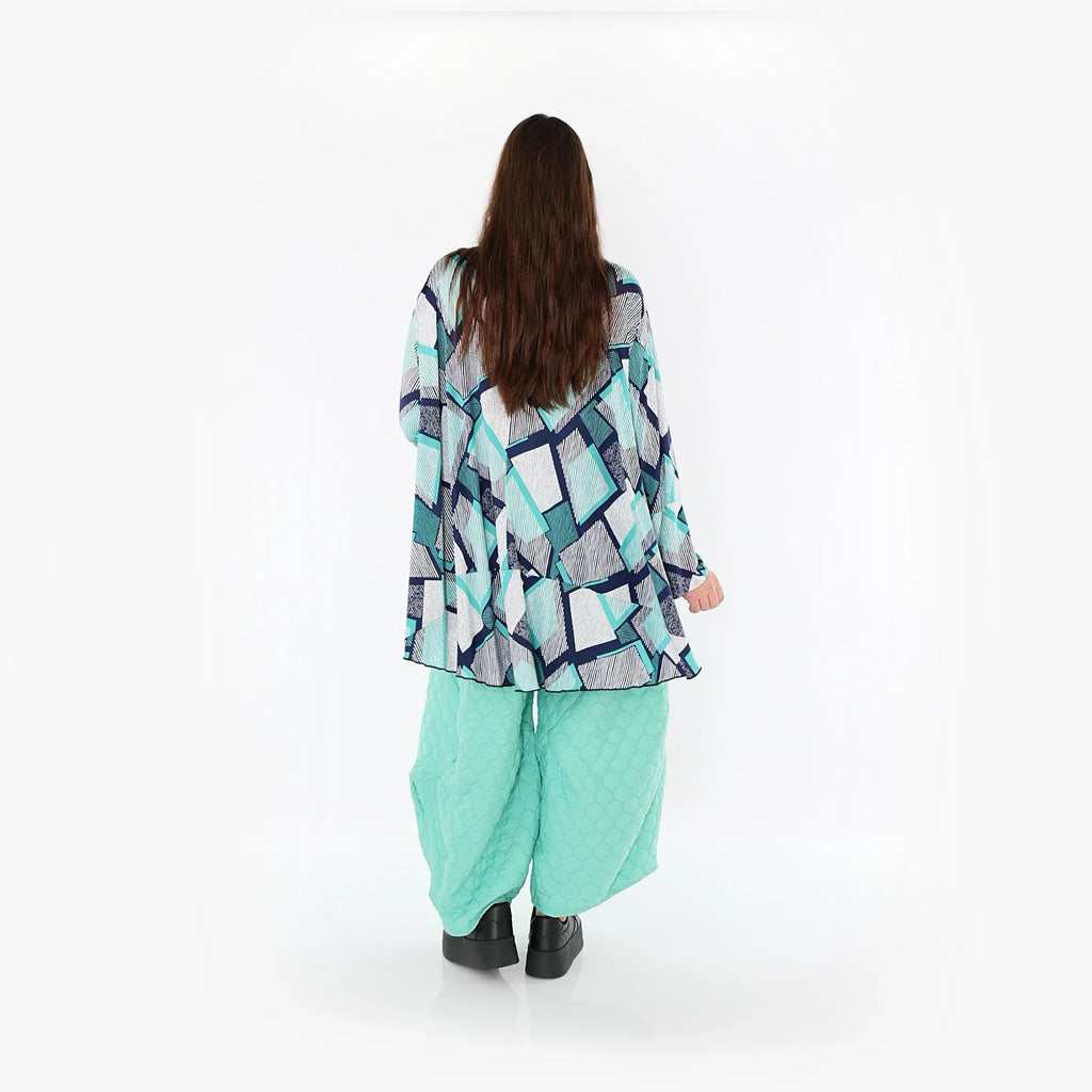 Chemise AKH Fashion 592 Big, vert-blanc-bleu marine