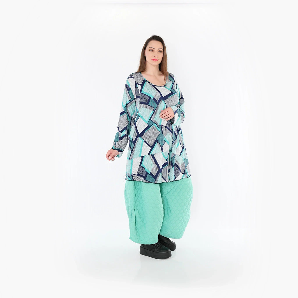Chemise AKH Fashion 592 Big, vert-blanc-bleu marine