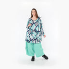 Chemise AKH Fashion 592 Big, vert-blanc-bleu marine