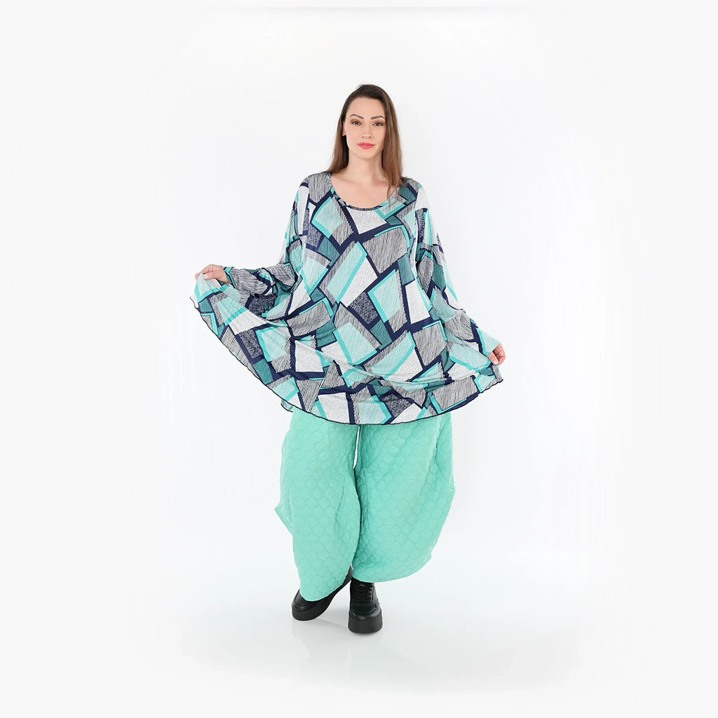 Chemise AKH Fashion 592 Big, vert-blanc-bleu marine