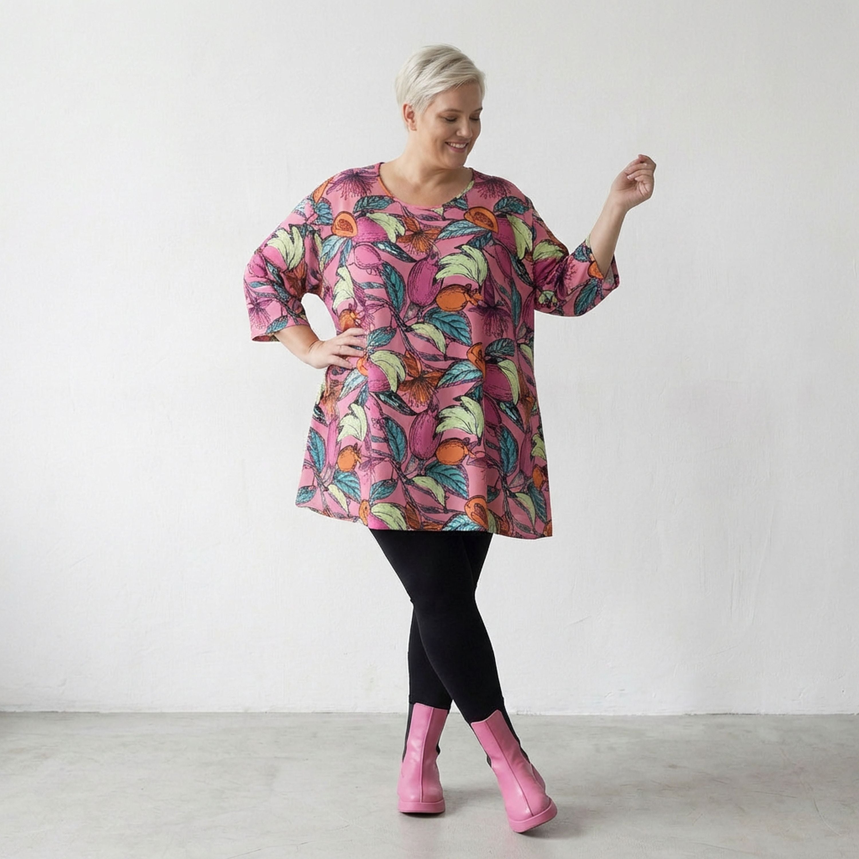 AKH Fashion Shirt 593 Papaya, Rosa/Multi