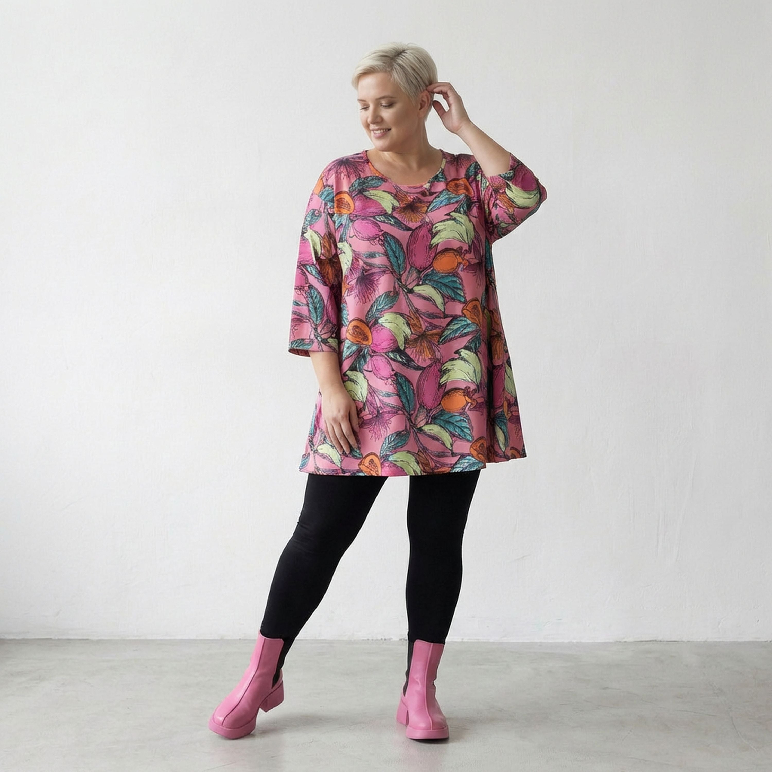 AKH Fashion Shirt 593 Papaya, Rosa/Multi