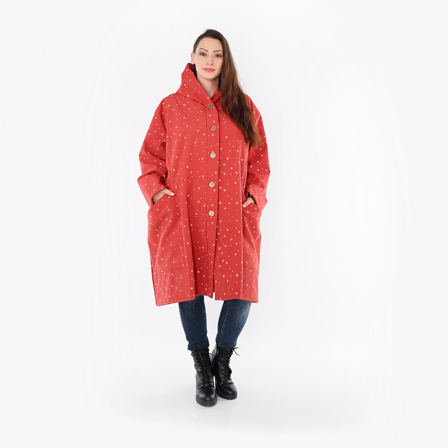 AKH Fashion 6660 Jacke, Rot-Grau