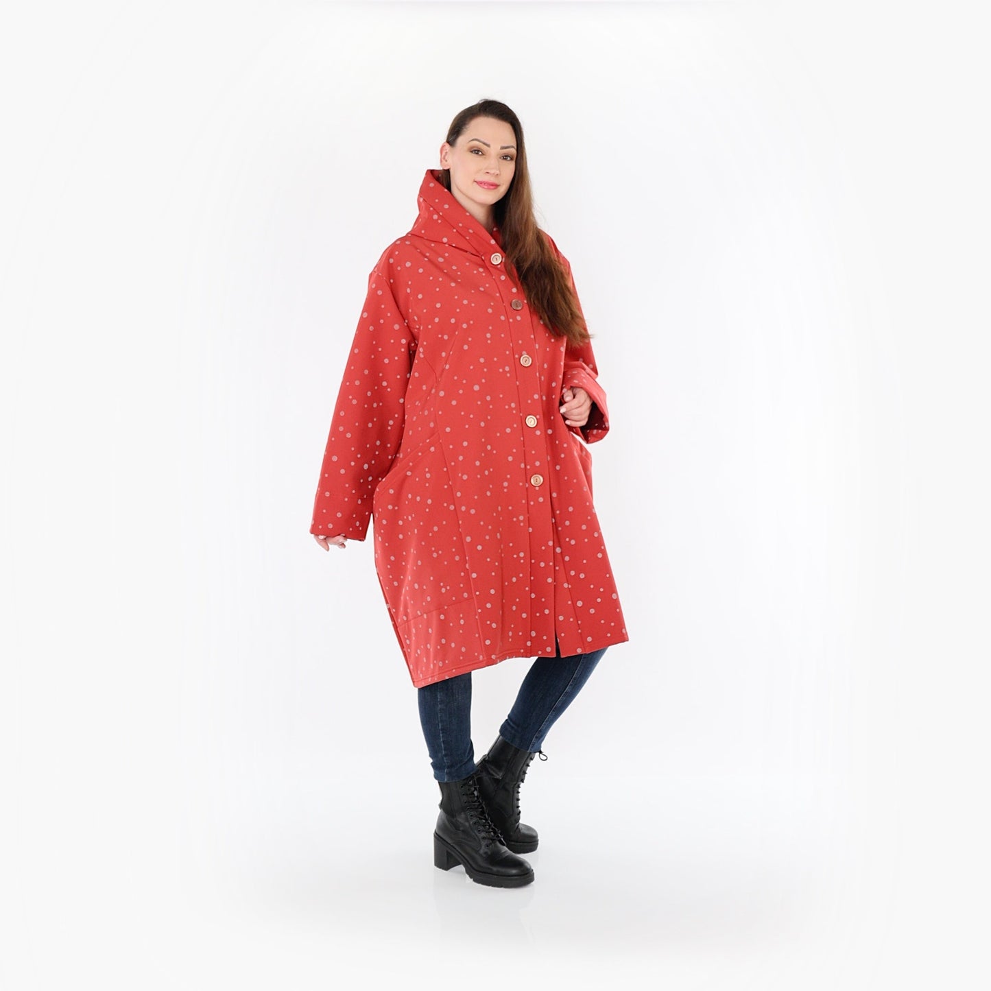 AKH Fashion 6660 Jacke, Rot-Grau