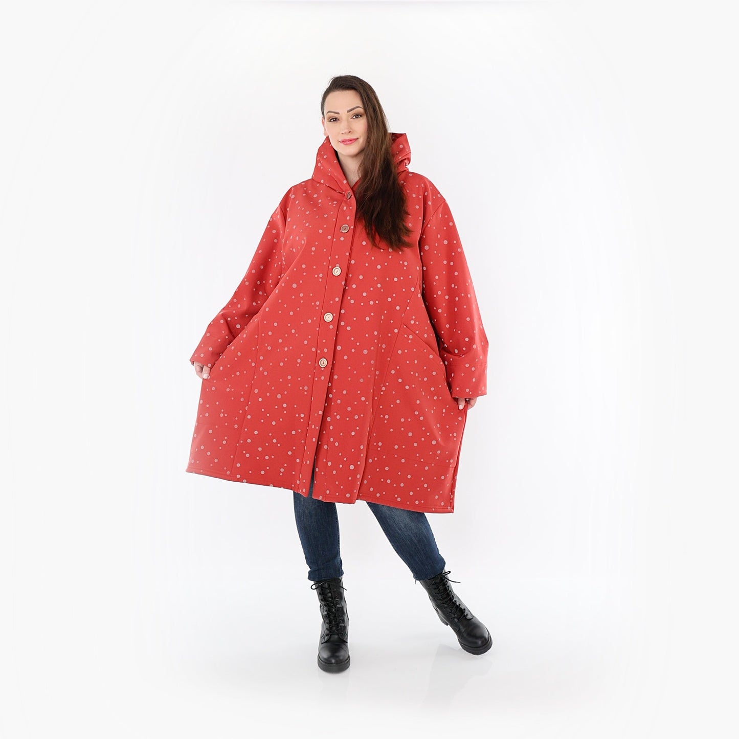 AKH Fashion 6660 Jacke, Rot-Grau