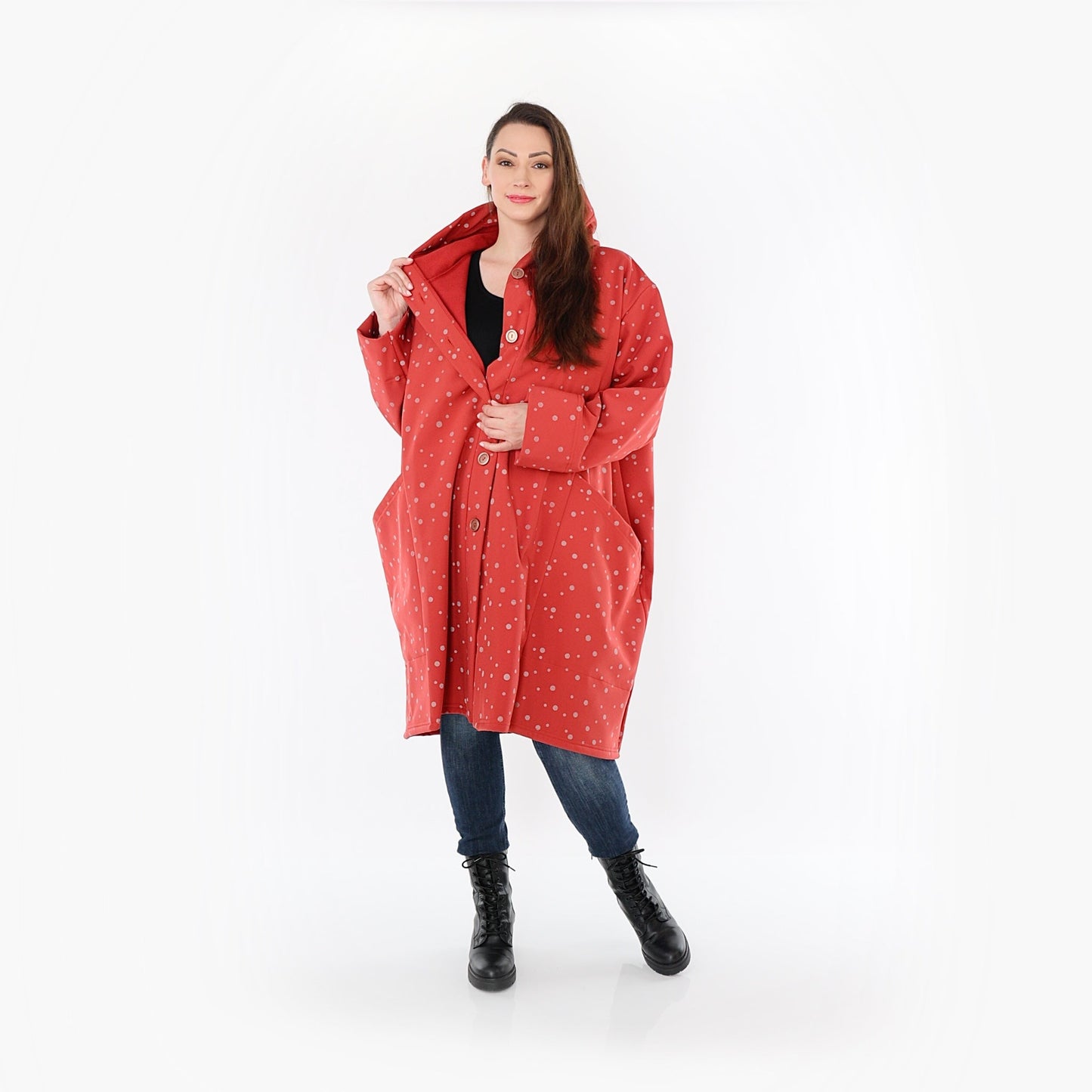 AKH Fashion 6660 Jacke, Rot-Grau