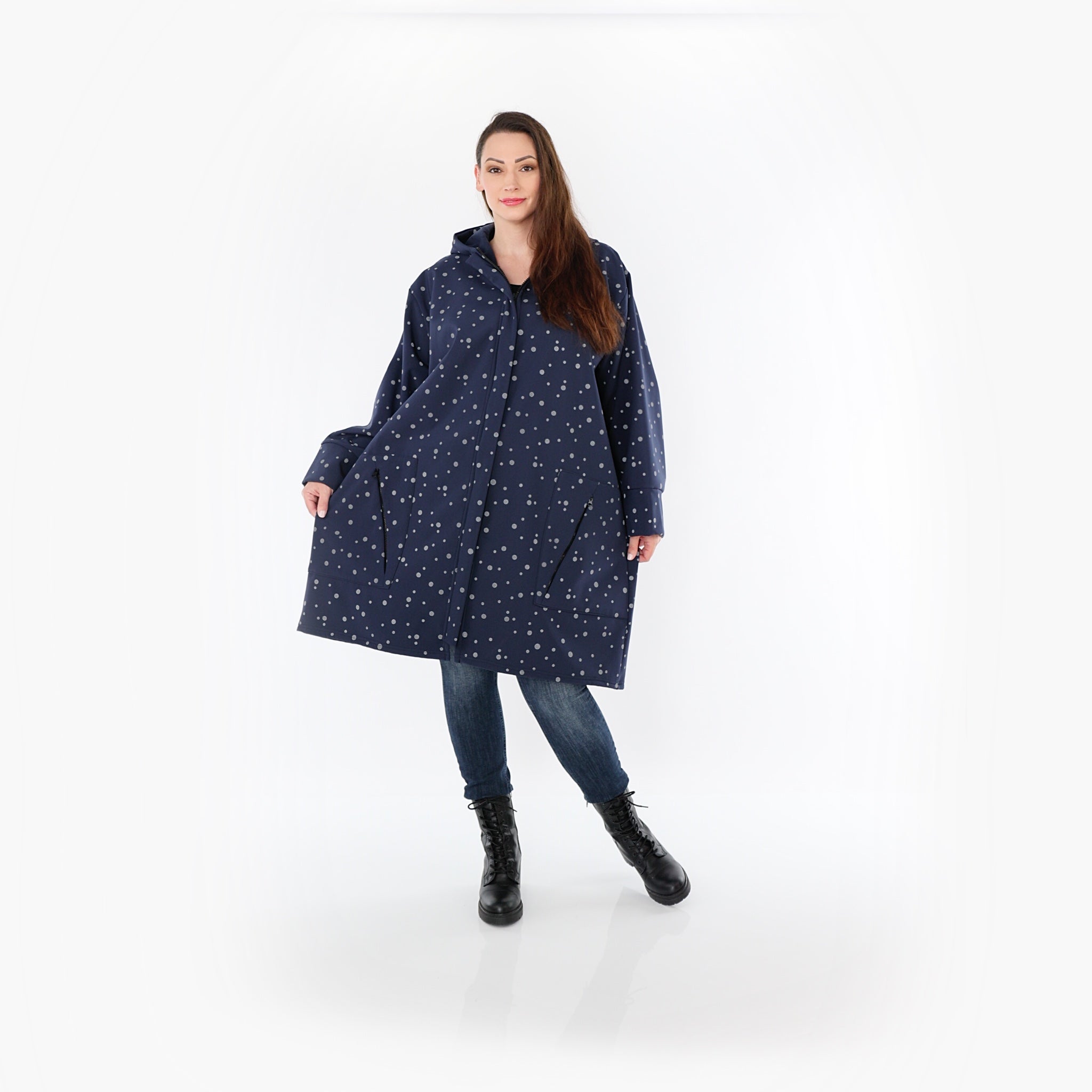 AKH Fashion 7035 Mantel, Marine-Grau