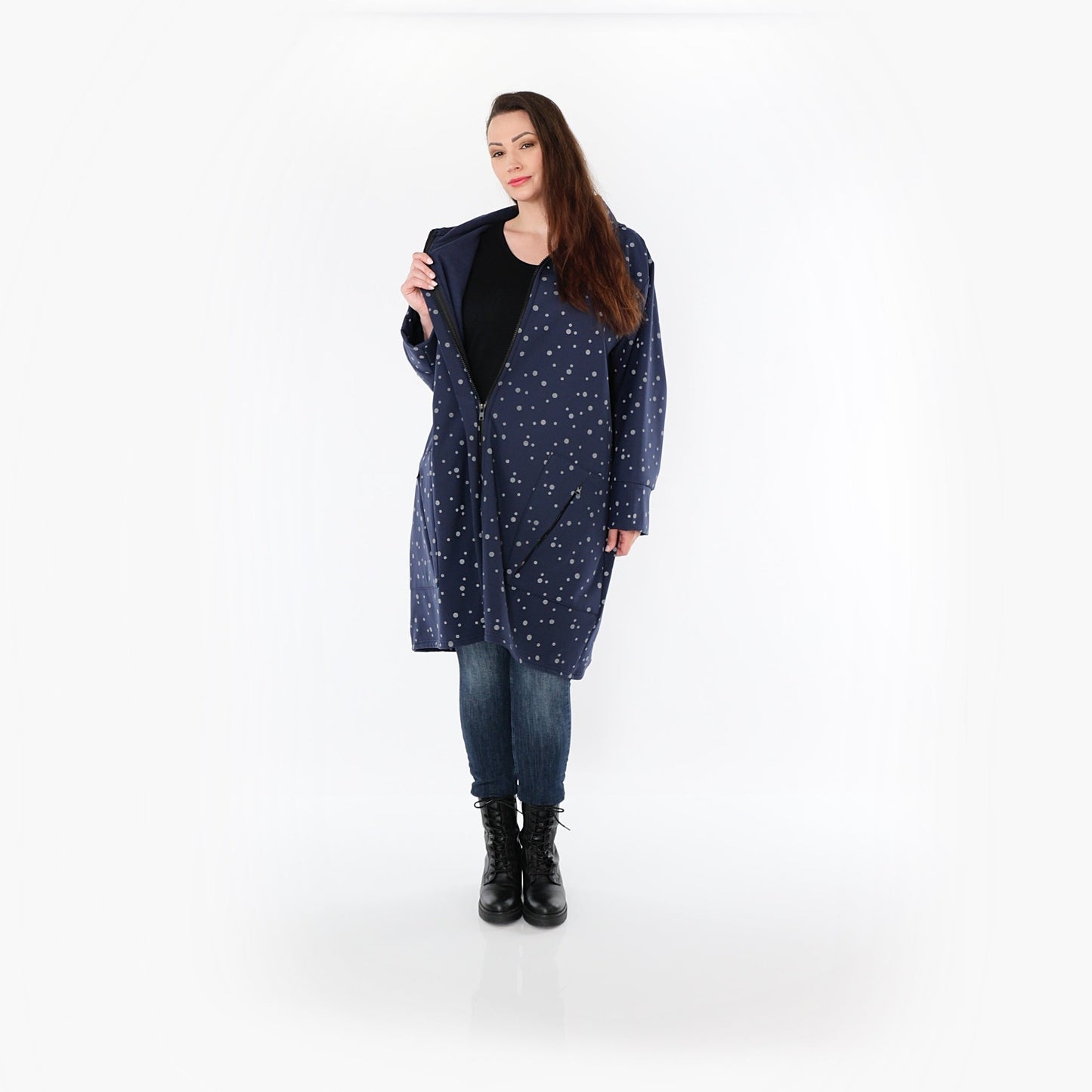 AKH Fashion 7035 Mantel, Marine-Grau