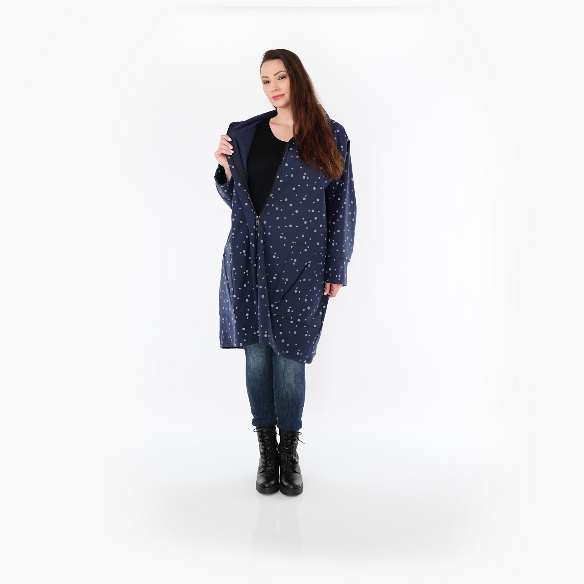 AKH Fashion 7035 Mantel, Marine-Grau
