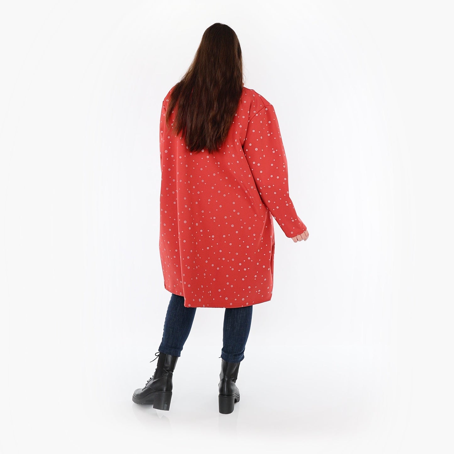 AKH Fashion 7036 Mantel, Rot-Grau