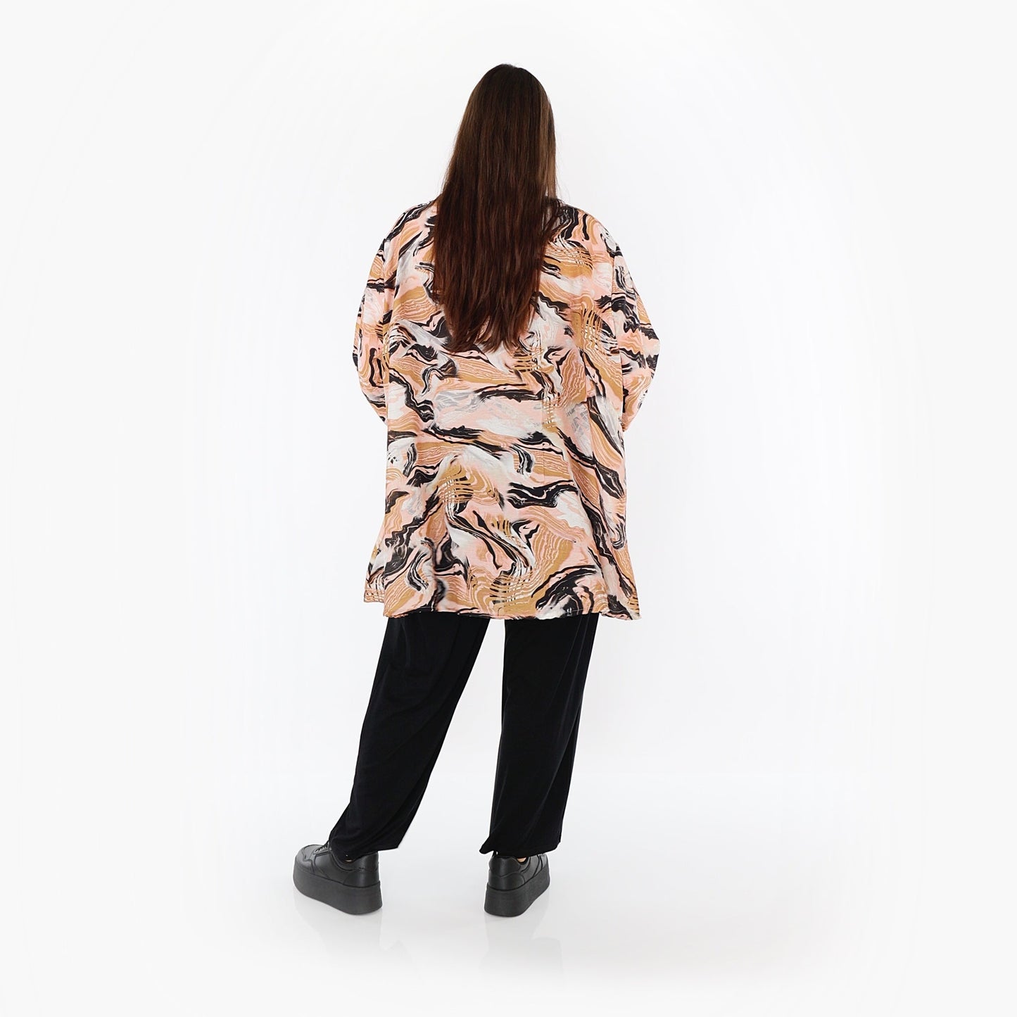 AKH Fashion 593 Big Shirt, Cognac-Rosa-Schwarz