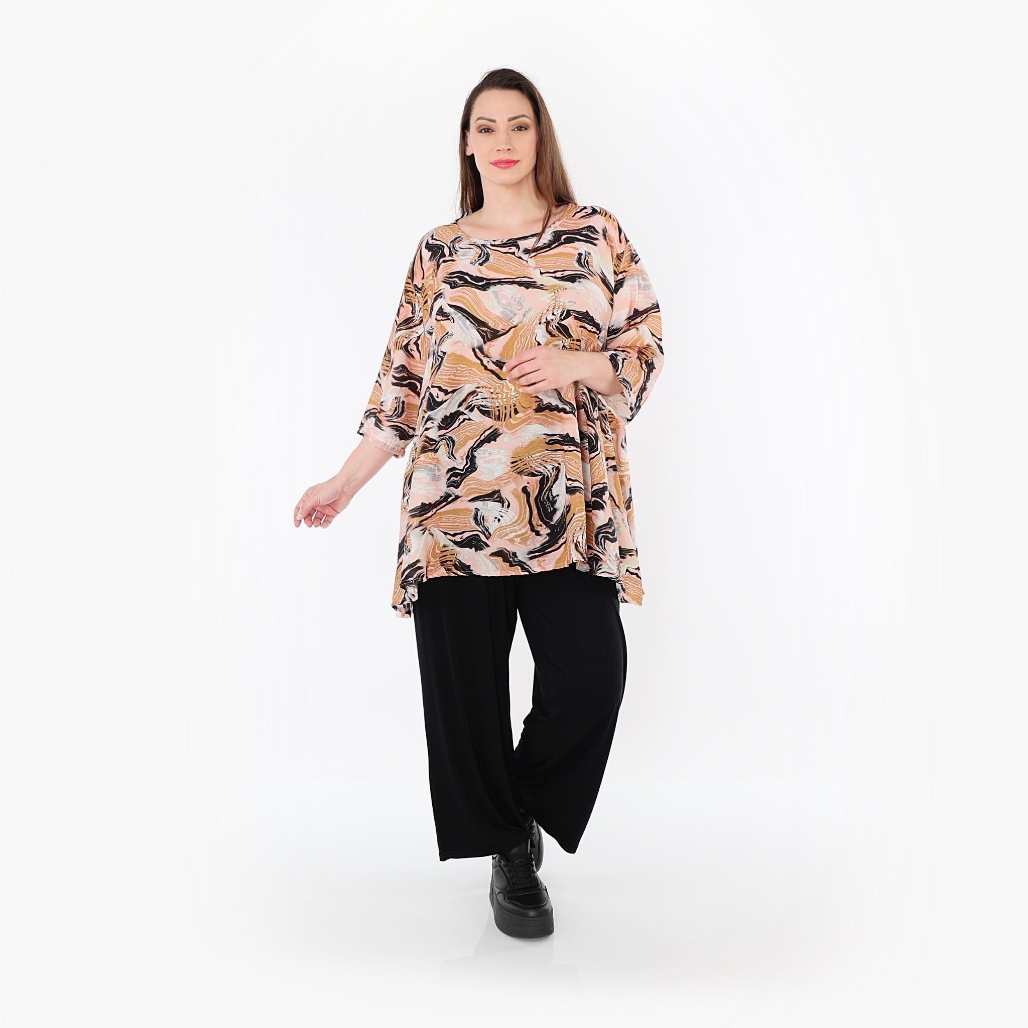 AKH Fashion · Shirt · Marry · 593 · Cognac/Rosa/Schwarz