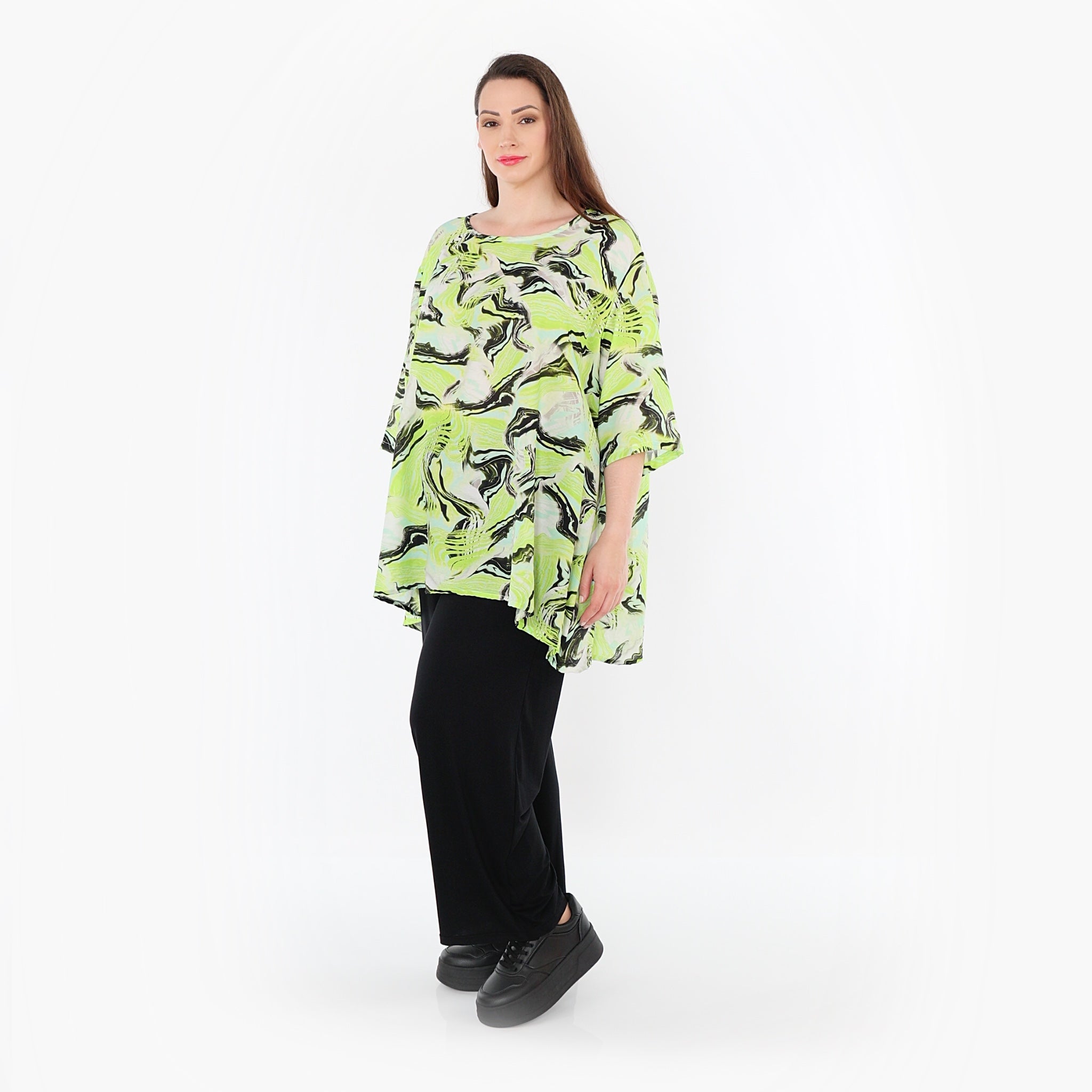 AKH Fashion · Shirt · Marry · 593 · Grün/Türkis/Schwarz